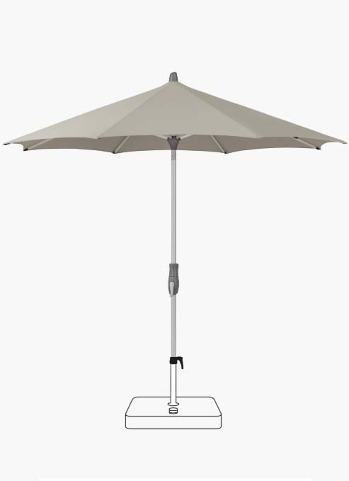 parasol ALU-TWIST rund grå outlet